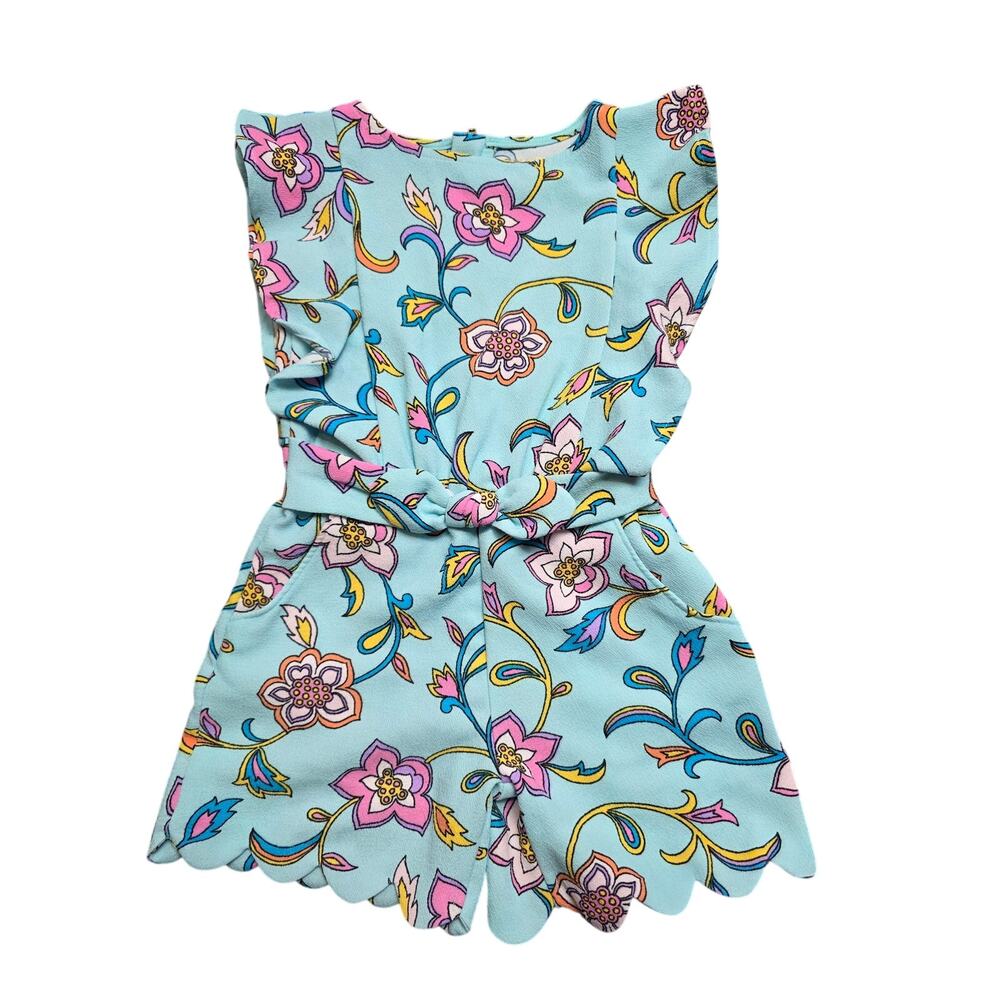 Genuine Kids From OshKosh Garden Floral Ruffle Sleeve Romper Toddler 2T